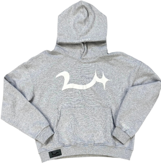 TWEERTHY 24 PUFF PRINT LOGO HOODIE (GREY)