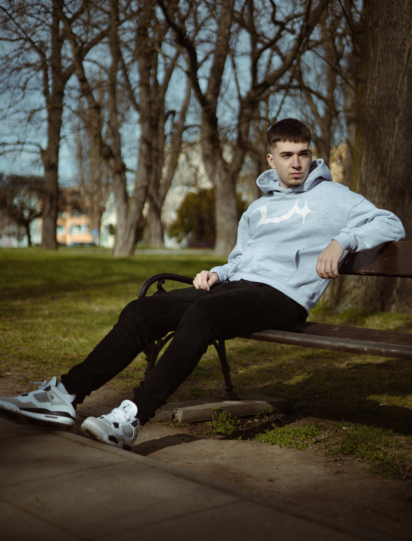 TWEERTHY 24 PUFF PRINT LOGO HOODIE (GREY)